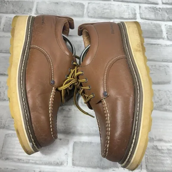 DIEHARD Sure Track Men's Size 10.5 Soft Toe Brown Leather Oxford Work Shoes